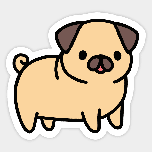 Pug Sticker by littlemandyart